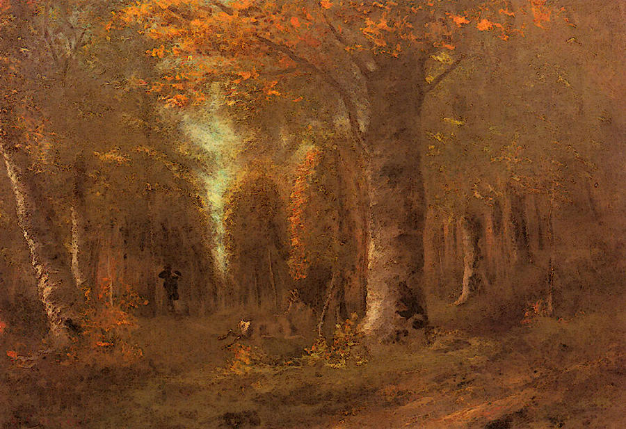 Courbet Gustave La Foret En Automne Digital Art by PixBreak Art