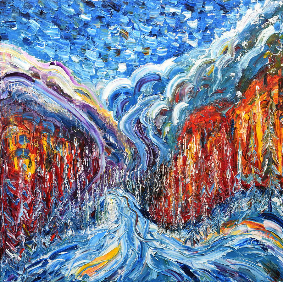 Courmayeur And Mt Blanc Painting by Pete Caswell