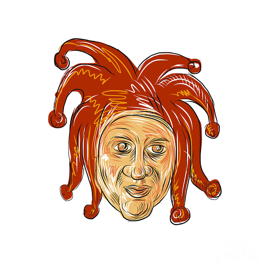 Court Jester Head Drawing Digital Art by Aloysius Patrimonio | Fine Art