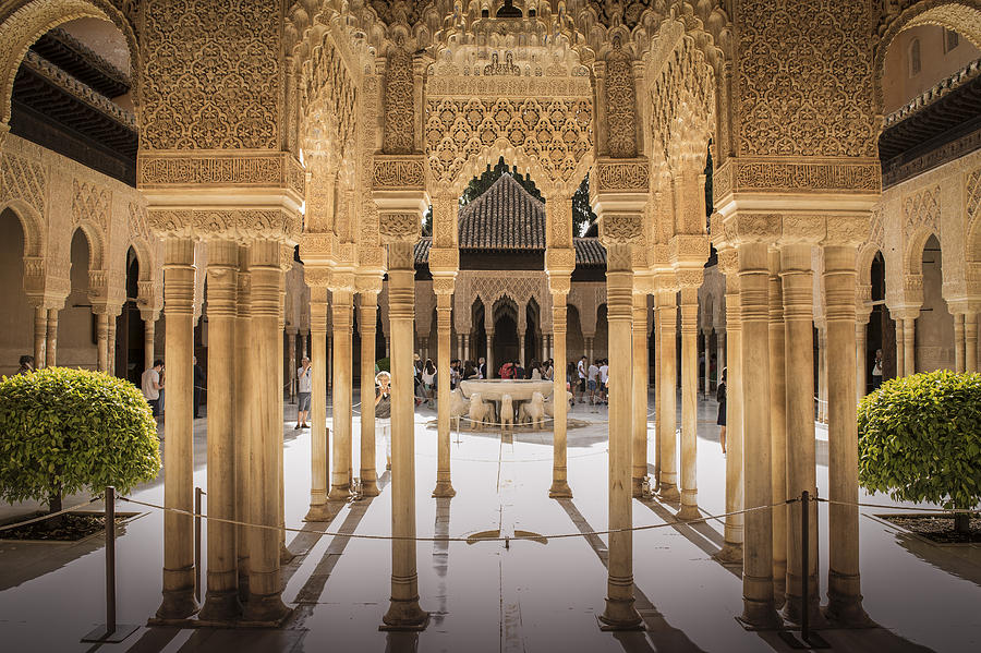 Court of the Lions - Alhambra Palace - Granada Spain Photograph by Jon ...