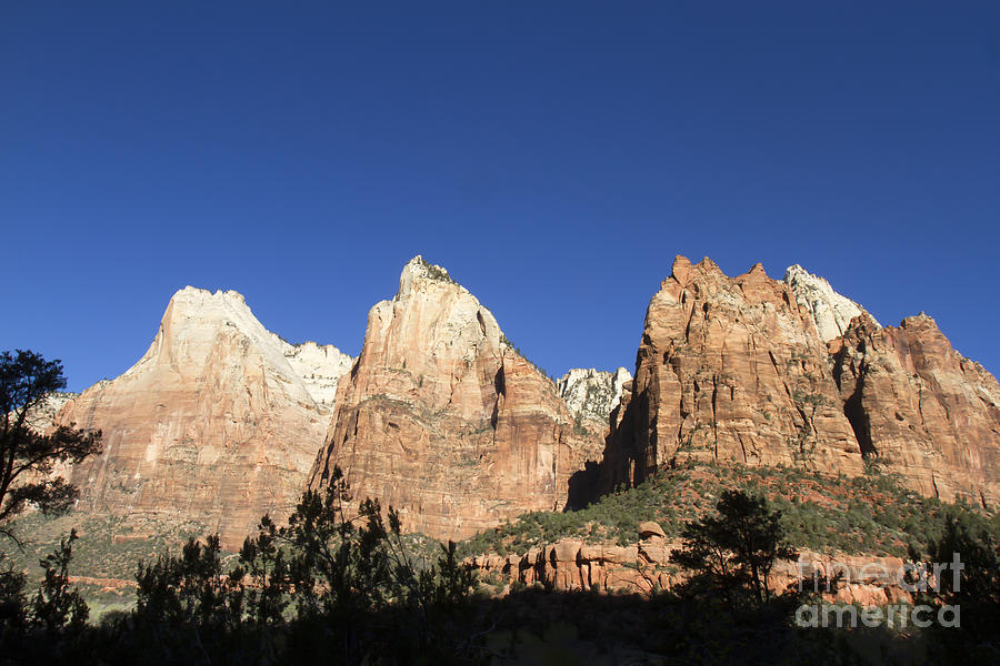 Court of the Patriarchs Zion National Park Photograph by Karen Foley