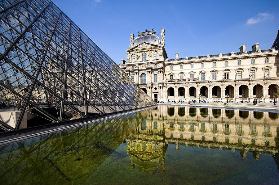 Court yard view of the pyramid at the Louvre museum Paris Photograph by Pierre Leclerc Photography