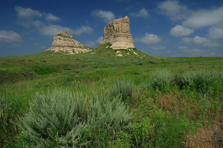 Courthouse and Jail Rock in Nebraska Photograph by Garry McMichael