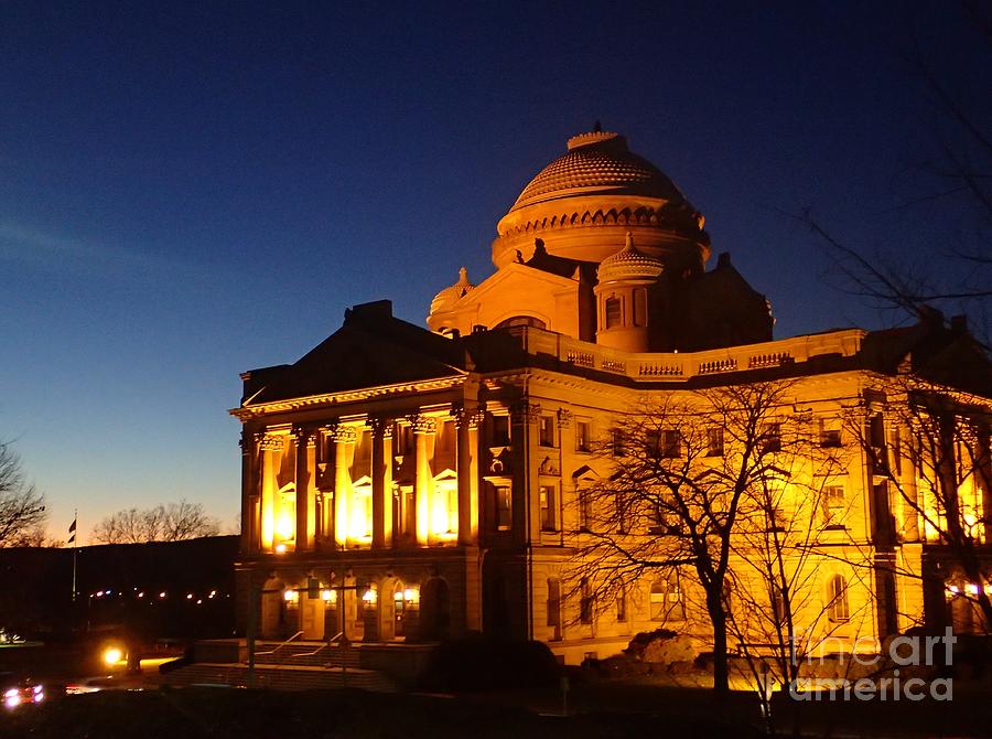 Courthouse at night Photograph by Christina Verdgeline