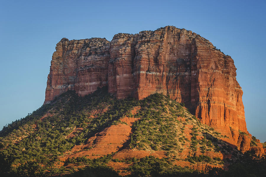 Courthouse Butte at Sunset Photograph by Andy Konieczny