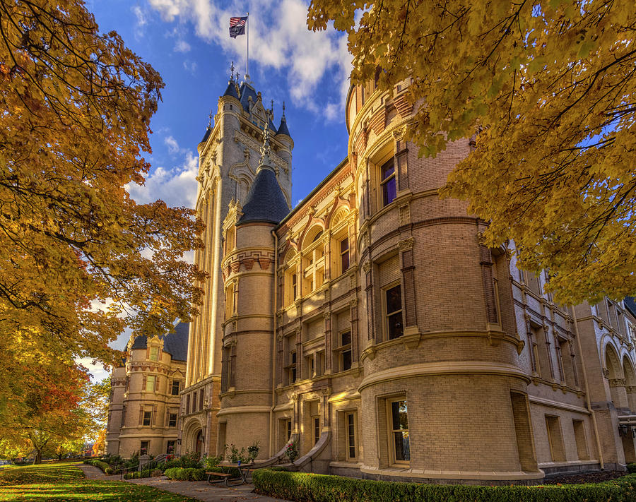 Architecture Photograph - Courthouse in Autumn by Mark Kiver