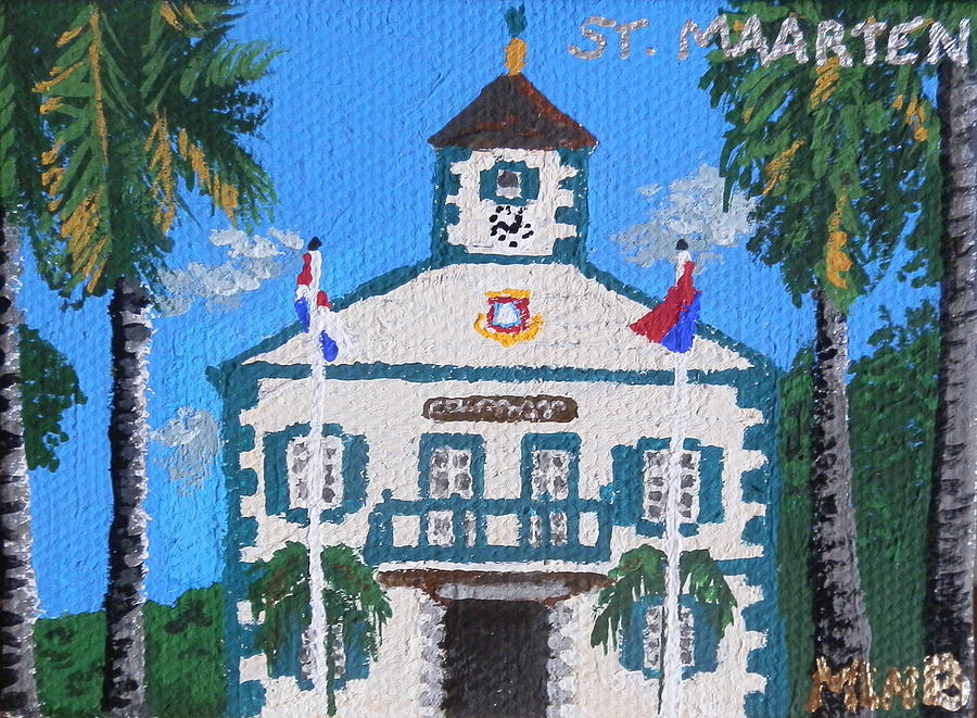 Courthouse in Philipsburg Painting by Margaret Brooks