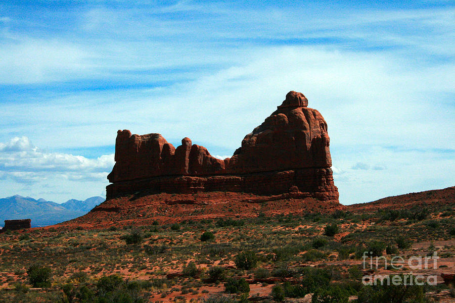 Courthouse Rock in Arches National Park Painting by Corey Ford