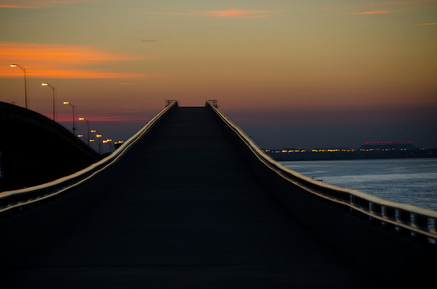 Courtney Campbell Causeway Bike Path at Dawn Photograph by Bill Cannon