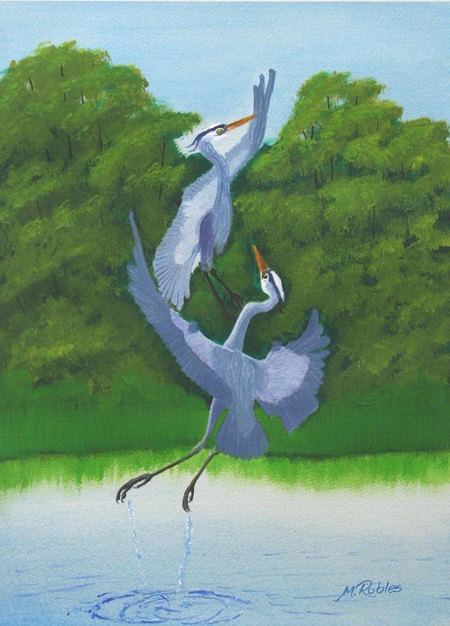 Courtship Dance Painting by Mike Robles
