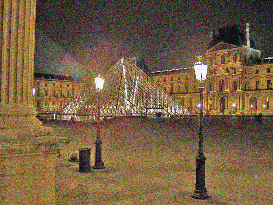 Louvre Photograph - Courtyard at The Louvre by Mark Currier