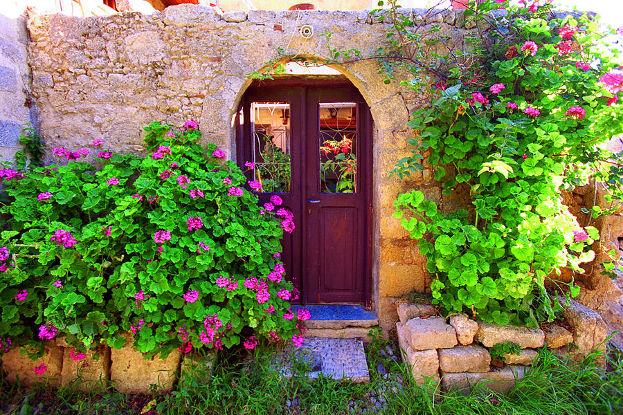 Courtyard Door-Kriti Photograph by John Galbo