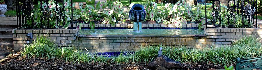 Brick Photograph - Courtyard Fountain by Janet K Wilcox