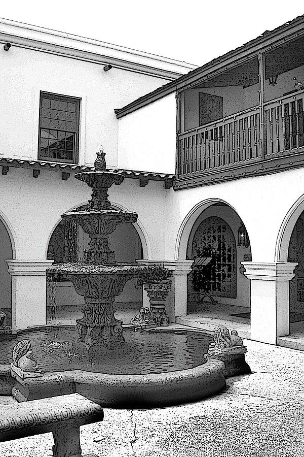 Courtyard Fountain Photograph by Jerry Griffin