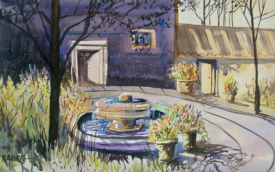 Courtyard in the Morning Painting by Ryan Radke
