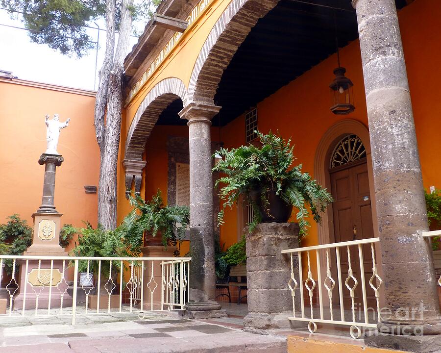 Courtyard in the Parroquia of San Miguel de Allende Photograph by Barbie Corbett-Newmin