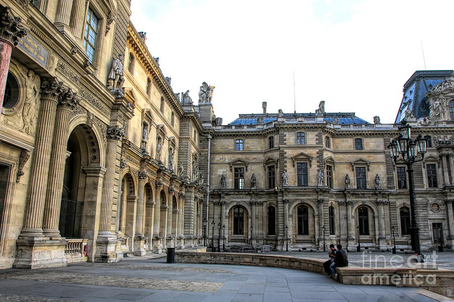 Courtyard Musee The Louvre Color  Photograph by Chuck Kuhn