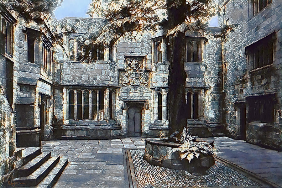 Courtyard of Skipton Castle Digital Art by Pennie McCracken