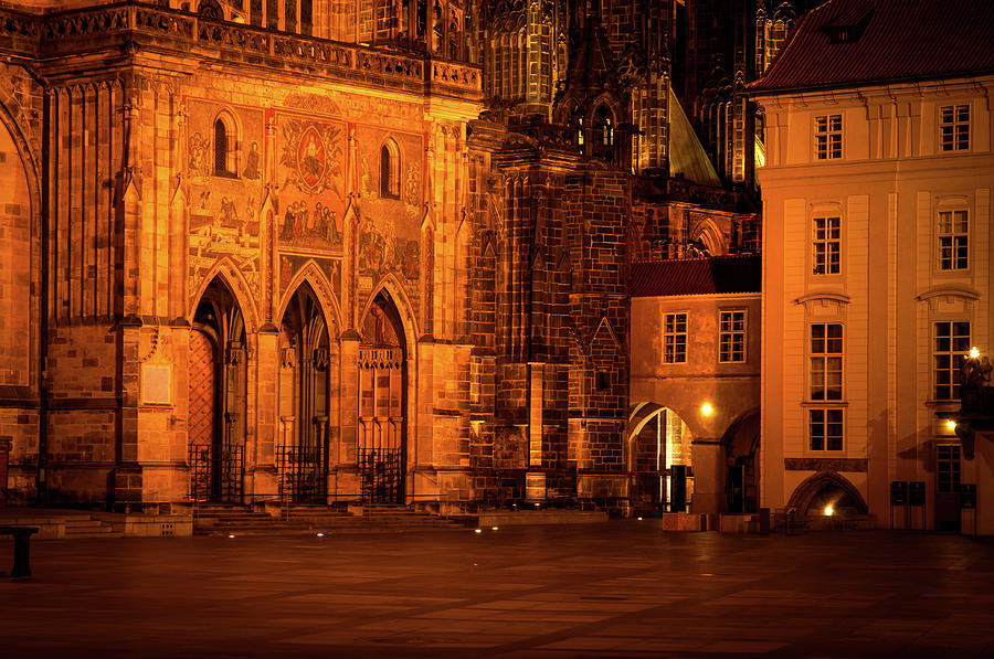 Courtyard of St. Vitus Cathedral  Photograph by Jenny Rainbow