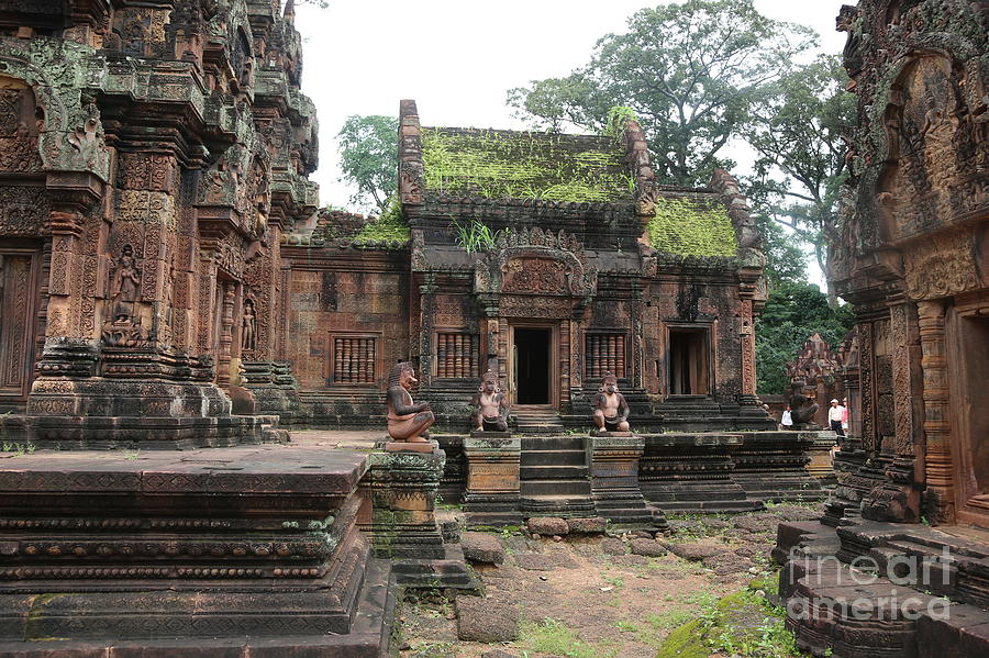 Courtyard Sandstone Temples South East Asia Cambodia  Photograph by Chuck Kuhn