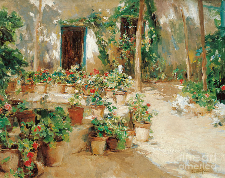 Courtyard Painting by Celestial Images