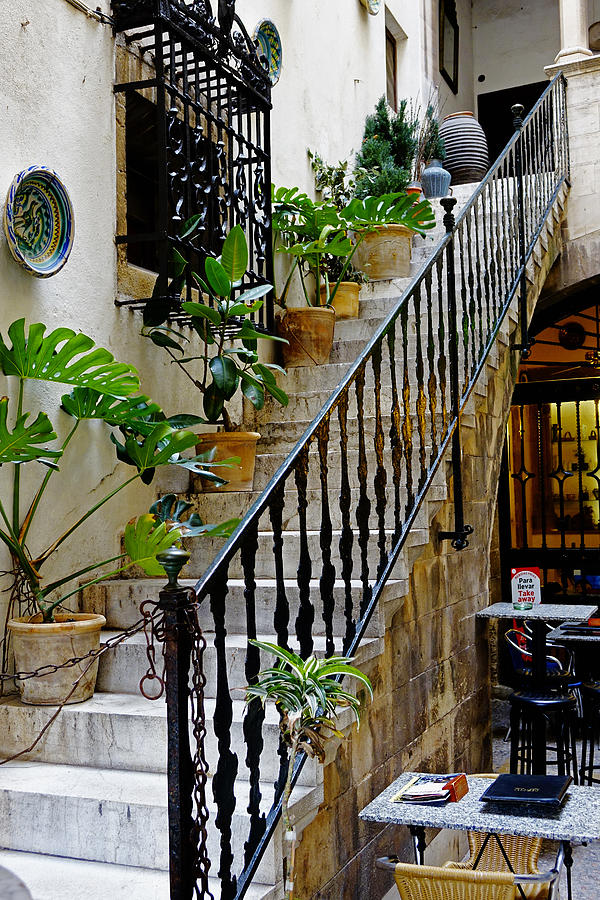 Courtyard Stairway In Palma Majorca Spain Photograph by Rick Rosenshein