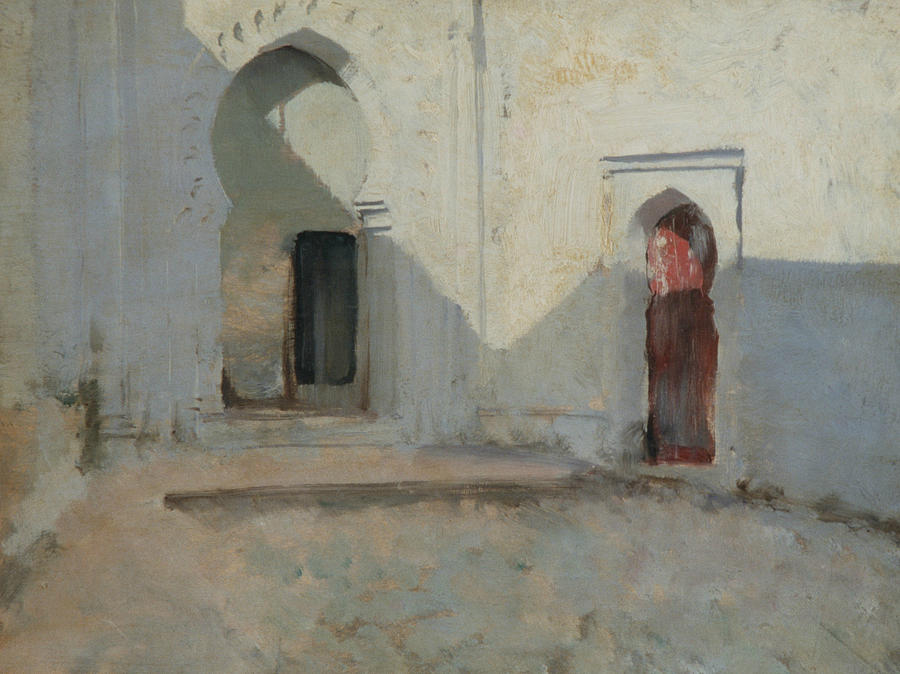 Courtyard, Tetuan, Morocco Painting by John Singer Sargent