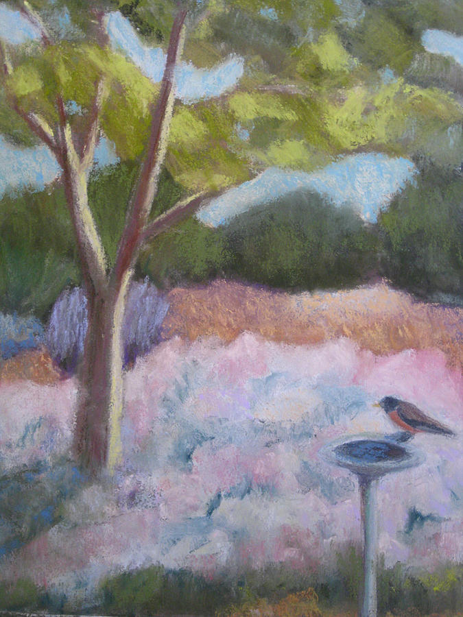 Courtyard Tree Pastel by Constance Gehring