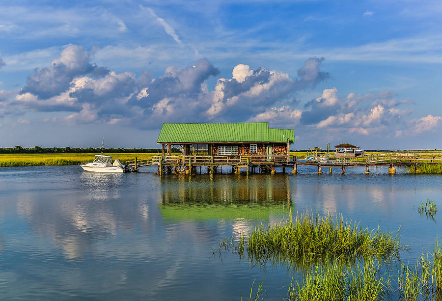 Cove Creek Boathouse - Sullivans Island SC Photograph by Donnie Whitaker