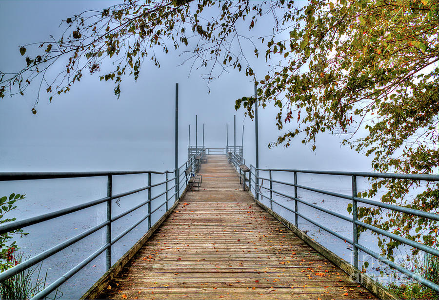 Cove Lake Fishing Pier in Color Photograph by Douglas Stucky