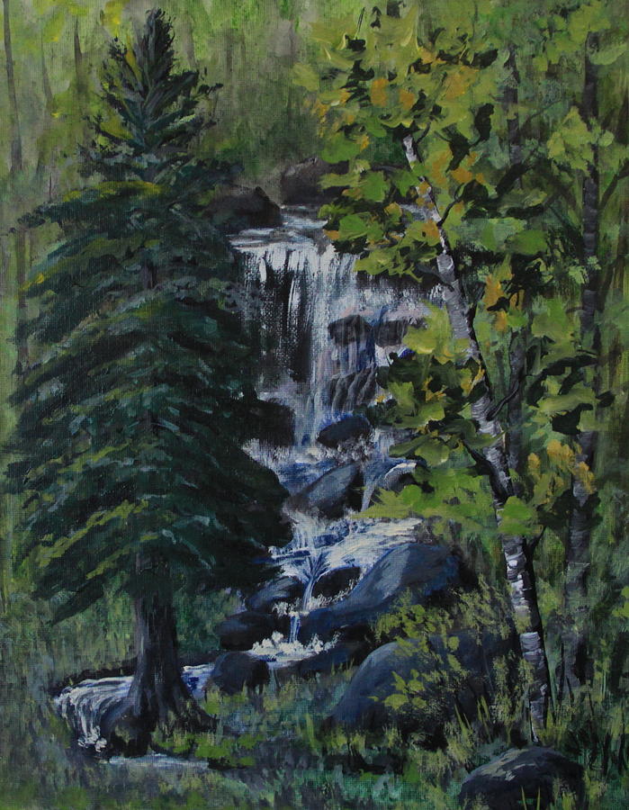 Cove Point falls Painting by Joi Electa