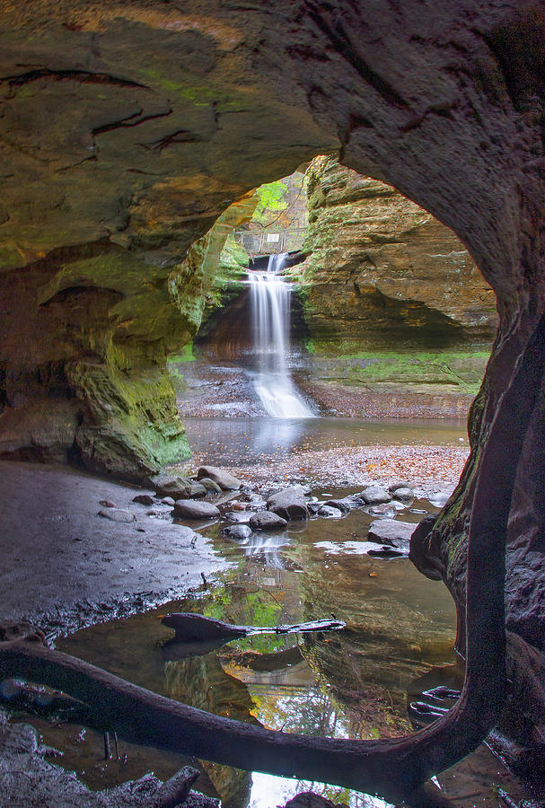 Cove view of Cascade Falls, Matthiessen State Park, IL Photograph by