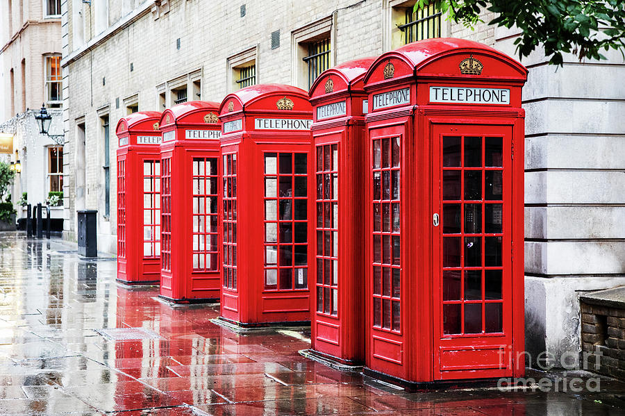 Covent Garden phone boxes Photograph by Jane Rix