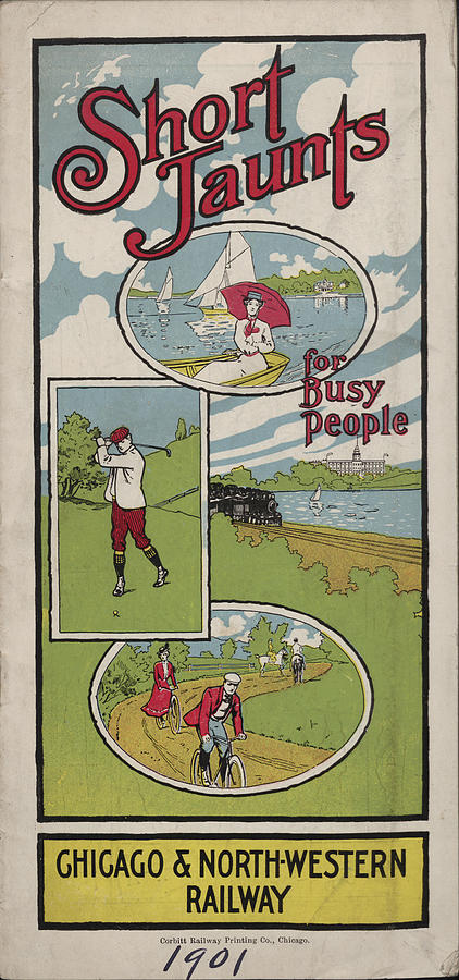 Cover for Short Jaunts for Busy People Chicago and North Western Tour Guide - 1901 Photograph by Chicago and North Western Historical Society