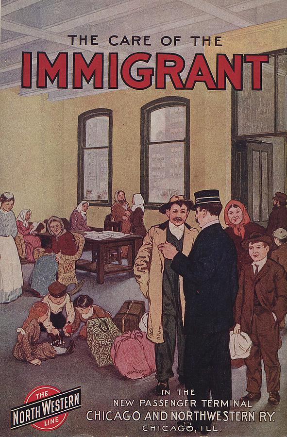 Cover for the Care of the Immigrant - 1912 Photograph by Chicago and North Western Historical Society