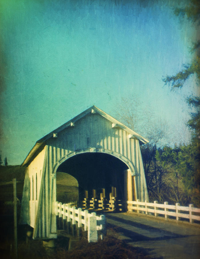 Covered Bridge 3 Digital Art by Cathy Anderson
