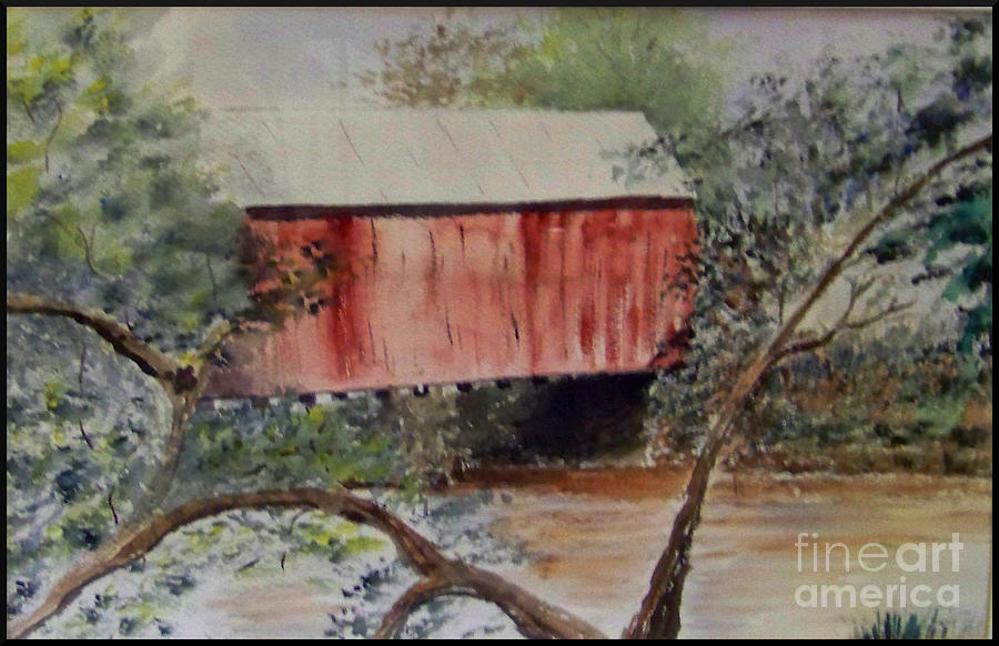 Covered Bridge Painting by Eleanor Robinson