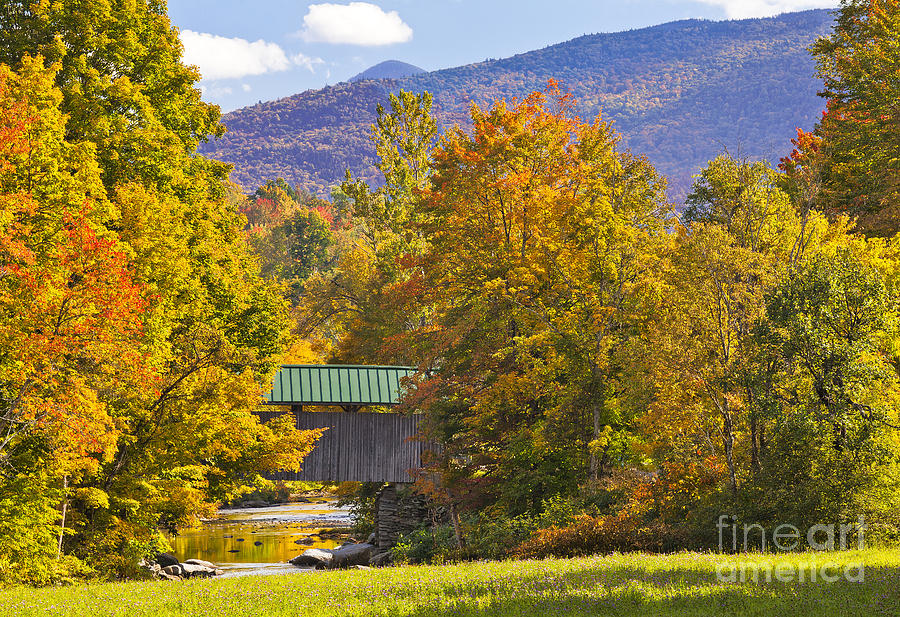 Covered Bridge Fall Scenic Photograph by Alan L Graham