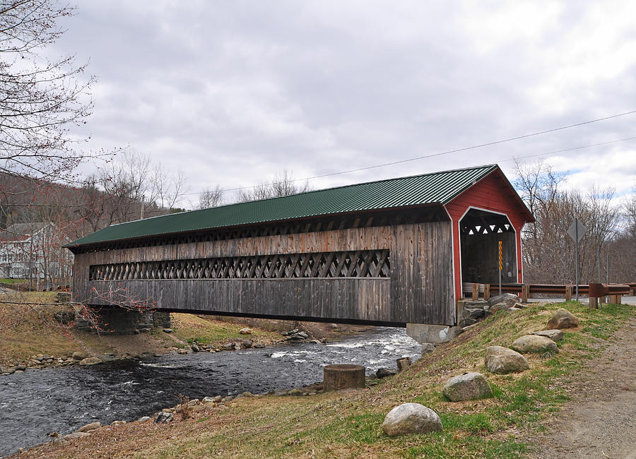 Covered Bridge - Gilbertville Massachusetts Photograph by John Black