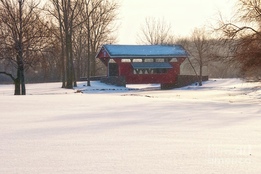 Covered Bridge in Winter Photograph by David Arment