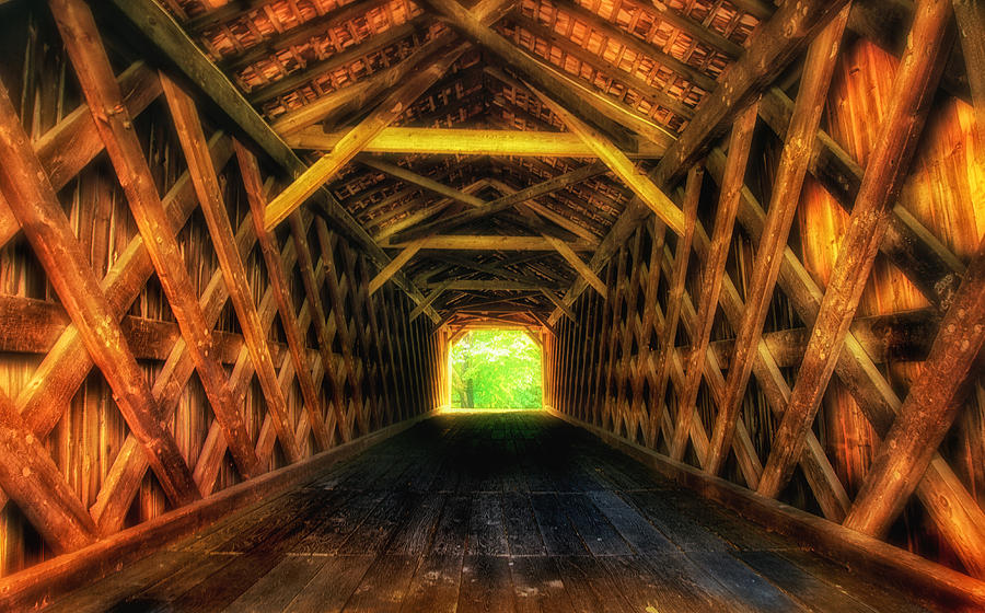 Covered Bridge Interior Photograph by Carolyn Derstine