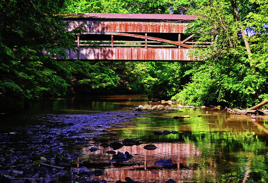 Covered Bridge - Mill Creek Park 004 Photograph by George Bostian