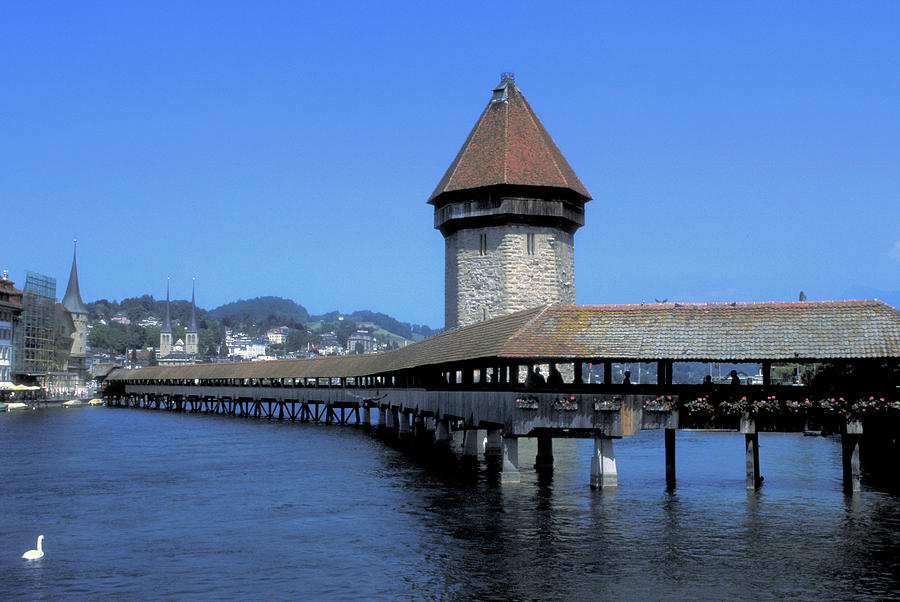 Covered Bridge On Lake Lucerne Photograph