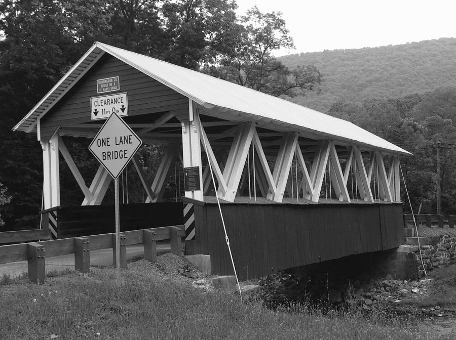 Covered Bridge Pennsylvania Black and White Landscape by Wendy S Beatty Covered Bridge Pennsylvania Black and White Landscape by Wendy S Beatty