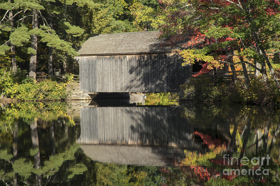 Covered Bridge Reflection Photograph by Bob Phillips