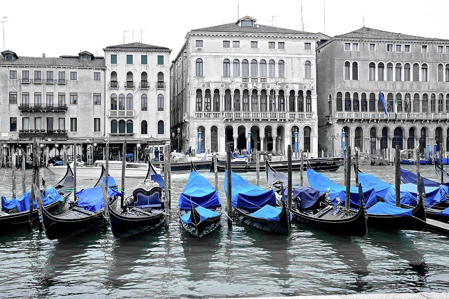 Covered Gondolas in Blue Photograph by Frozen in Time Fine Art Photography