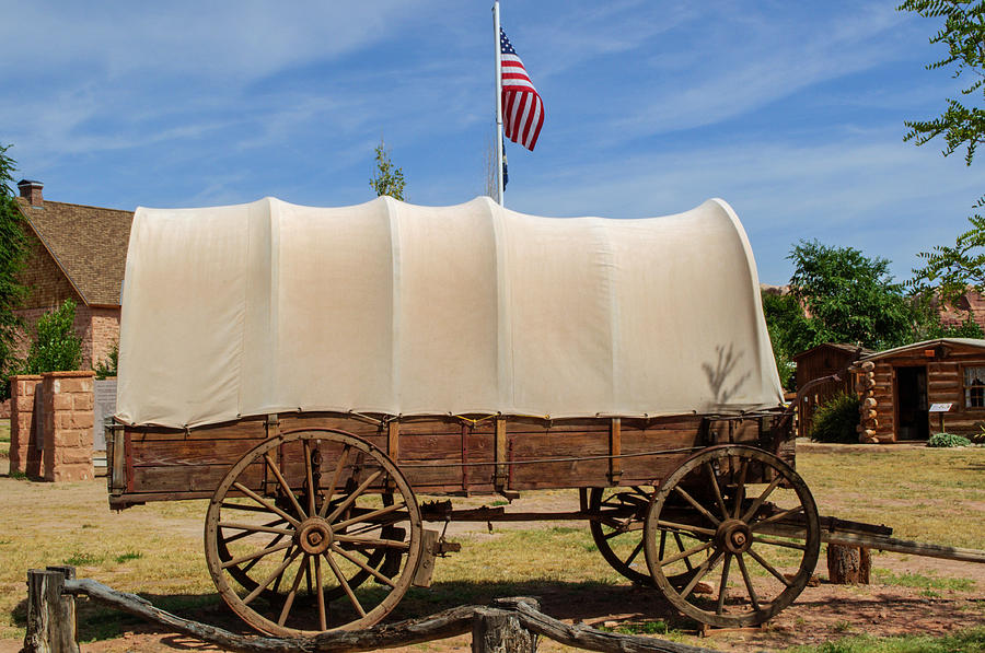 Covered Wagon at Fort Bluff Photograph by Tikvahs Hope