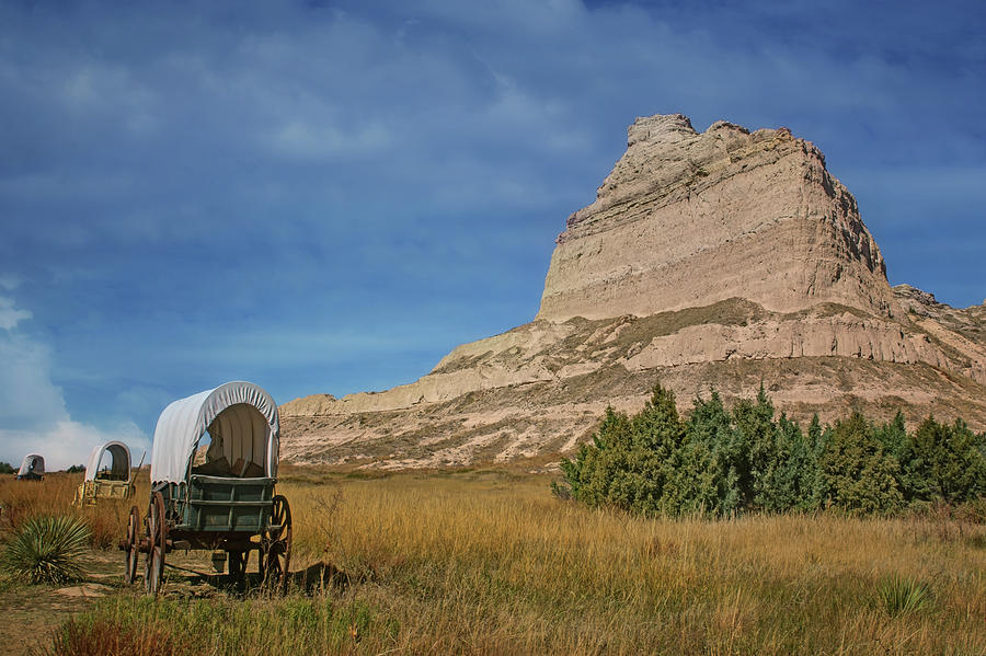 Covered Wagons - Scotts Bluff - Nebraska Photograph by Nikolyn McDonald