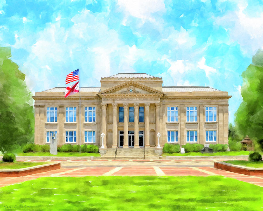 Architecture Mixed Media - Covington County Courthouse - Andalusia Alabama by Mark Tisdale