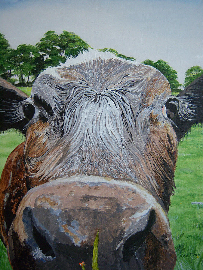 Nature Painting - Cow 1 by Ken Day